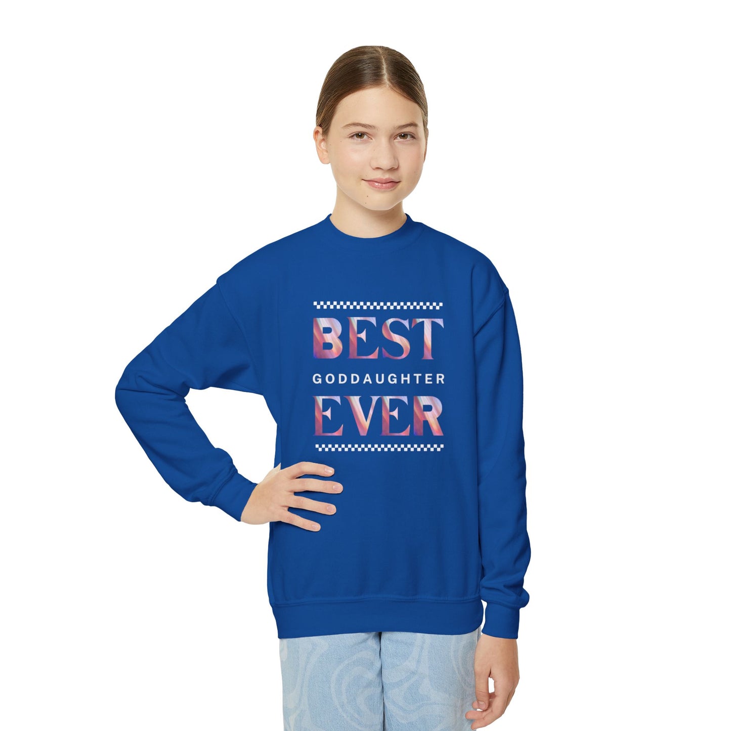 Goddaughter Best Ever Youth Crewneck Sweatshirt - Stylish & Cozy Gift