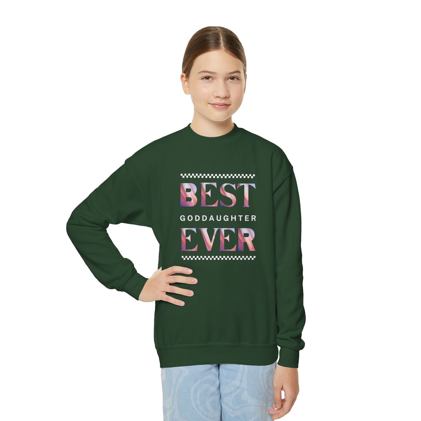 Goddaughter Best Ever Youth Crewneck Sweatshirt - Stylish & Cozy Gift