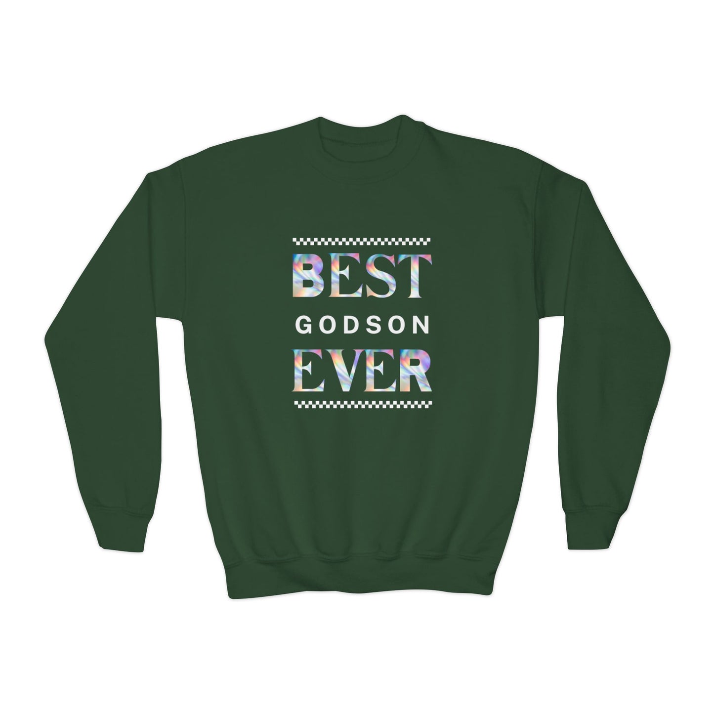 Best Godson Ever Youth Crewneck Sweatshirt - Fun Gift for Godparents, Birthdays, Celebrations